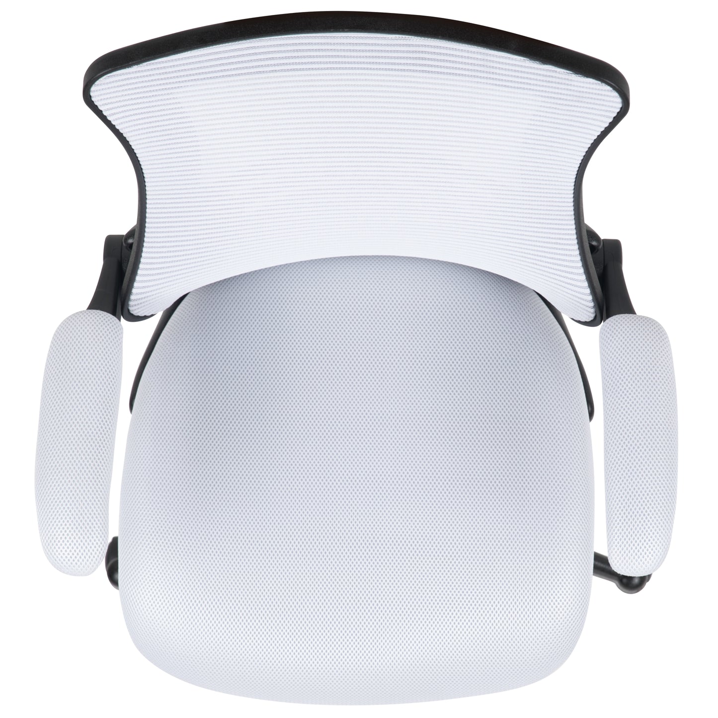 Kelista Mid-Back White Mesh Swivel Ergonomic Task Office Chair with Flip-Up Arms White Mesh/Black Frame