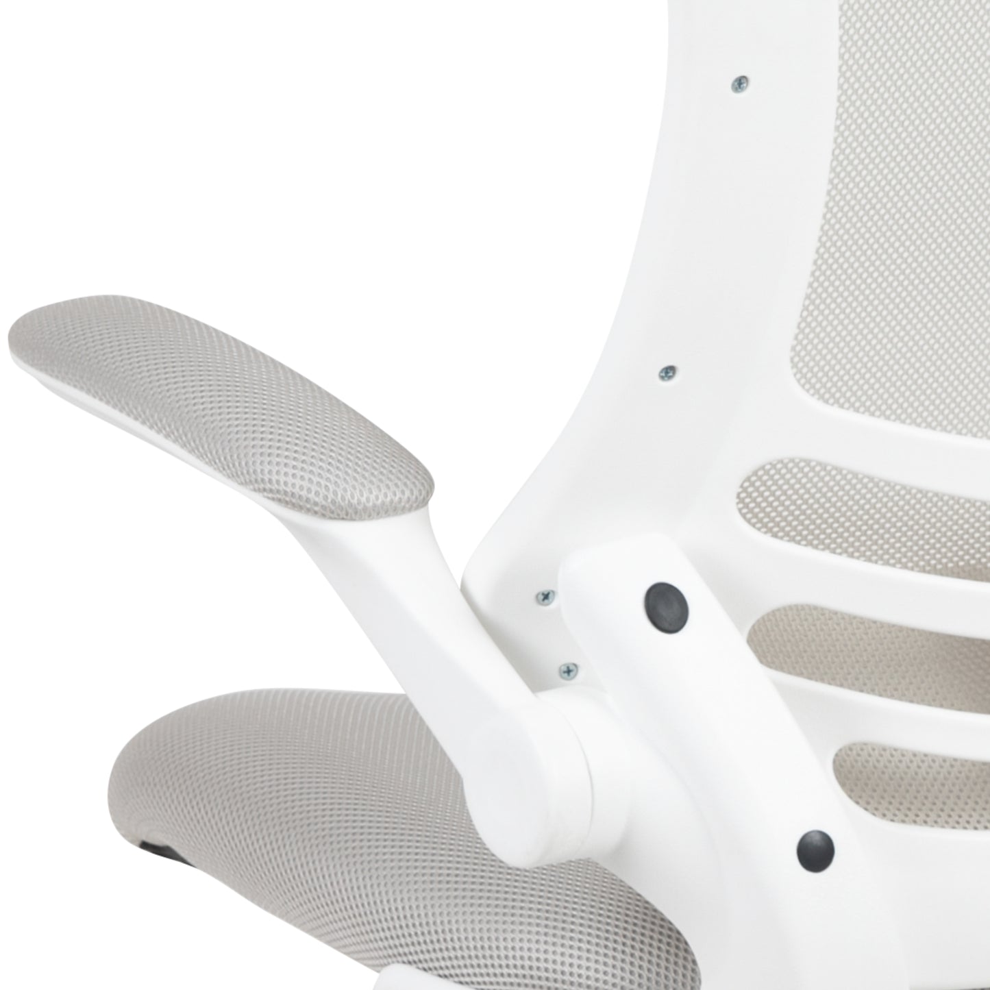 Kelista Mid-Back Light Gray Mesh Swivel Ergonomic Task Office Chair with White Frame and Flip-Up Arms Light Gray Mesh/White Frame