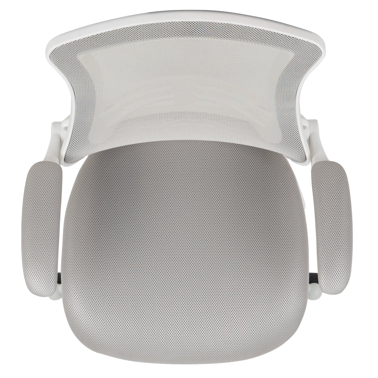 Kelista Mid-Back Light Gray Mesh Swivel Ergonomic Task Office Chair with White Frame and Flip-Up Arms Light Gray Mesh/White Frame