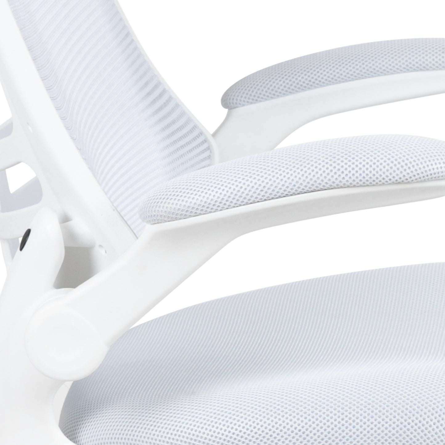 Kelista Mid-Back White Mesh Swivel Ergonomic Task Office Chair with White Frame and Flip-Up Arms White Mesh/White Frame