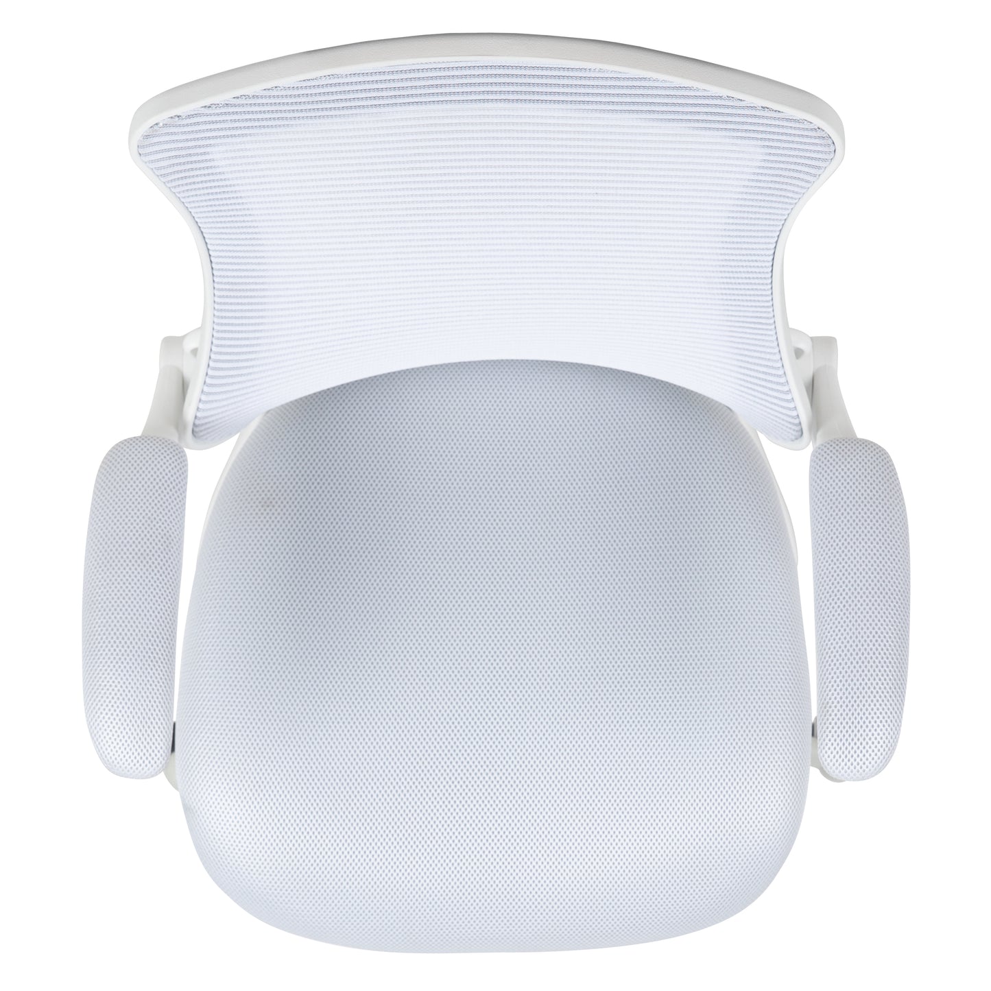 Kelista Mid-Back White Mesh Swivel Ergonomic Task Office Chair with White Frame and Flip-Up Arms White Mesh/White Frame