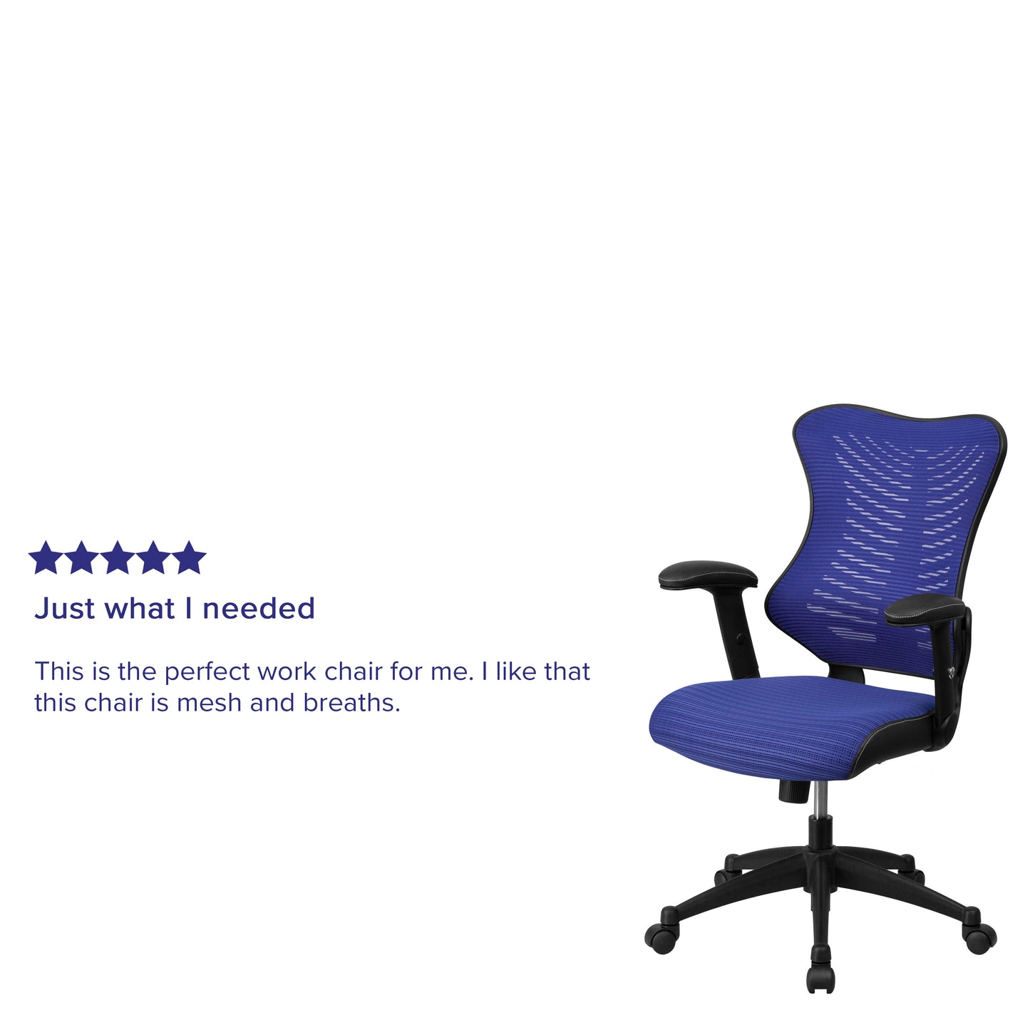 Kale High Back Designer Blue Mesh Executive Swivel Ergonomic Office Chair with Adjustable Arms Blue Mesh