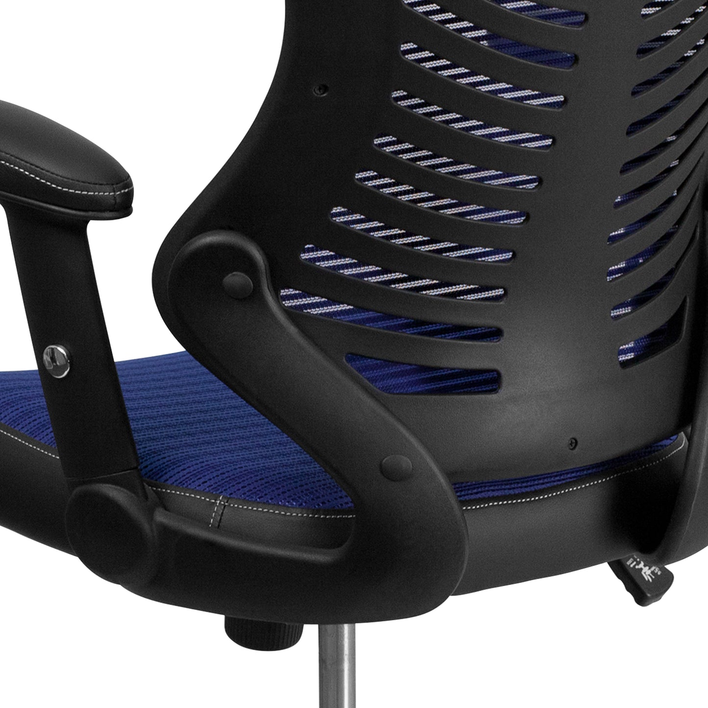 Kale High Back Designer Blue Mesh Executive Swivel Ergonomic Office Chair with Adjustable Arms Blue Mesh