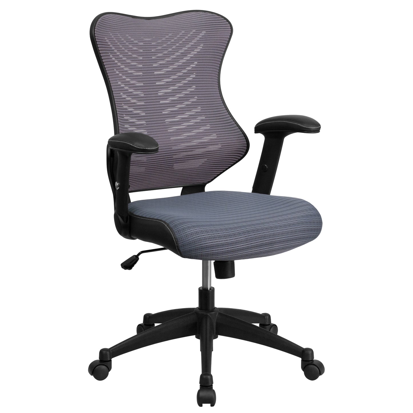 Kale High Back Designer Gray Mesh Executive Swivel Ergonomic Office Chair with Adjustable Arms Gray Mesh BL-ZP-806-GY-GG