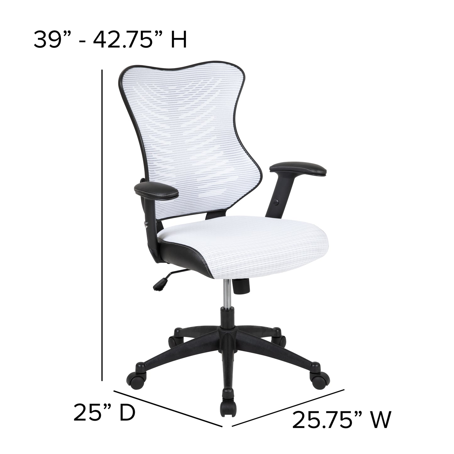 Kale High Back Designer White Mesh Executive Swivel Ergonomic Office Chair with Adjustable Arms White Mesh