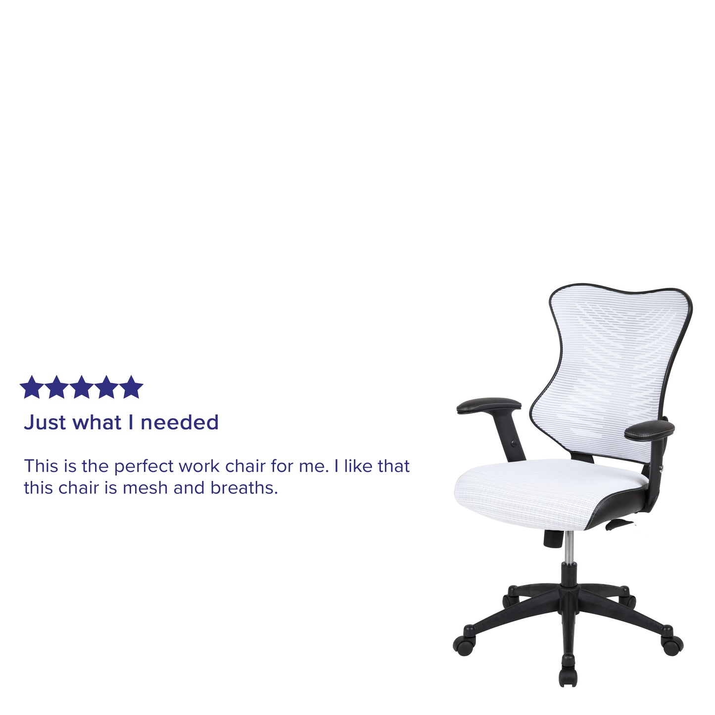 Kale High Back Designer White Mesh Executive Swivel Ergonomic Office Chair with Adjustable Arms White Mesh