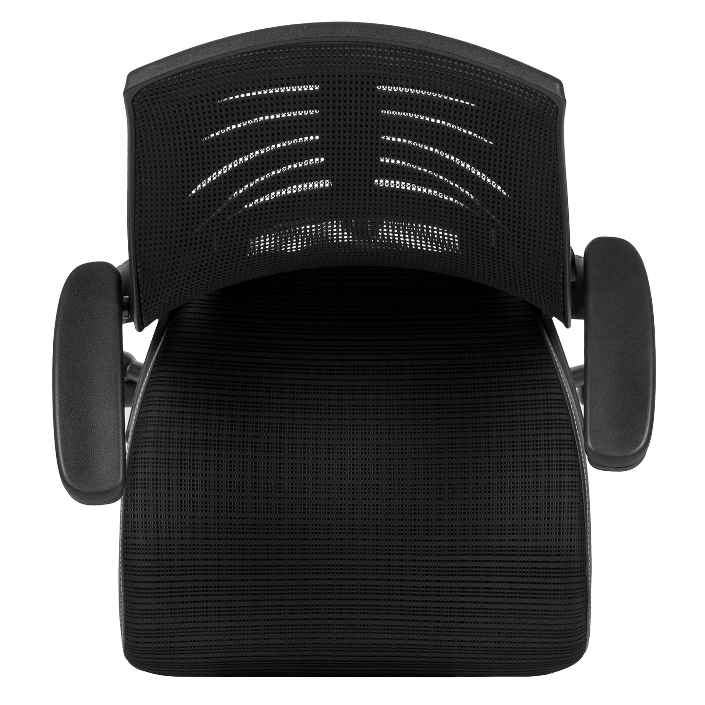 Kale High Back Black Mesh Spine-Back Ergonomic Drafting Chair with Adjustable Foot Ring and Adjustable Flip-Up Arms Black
