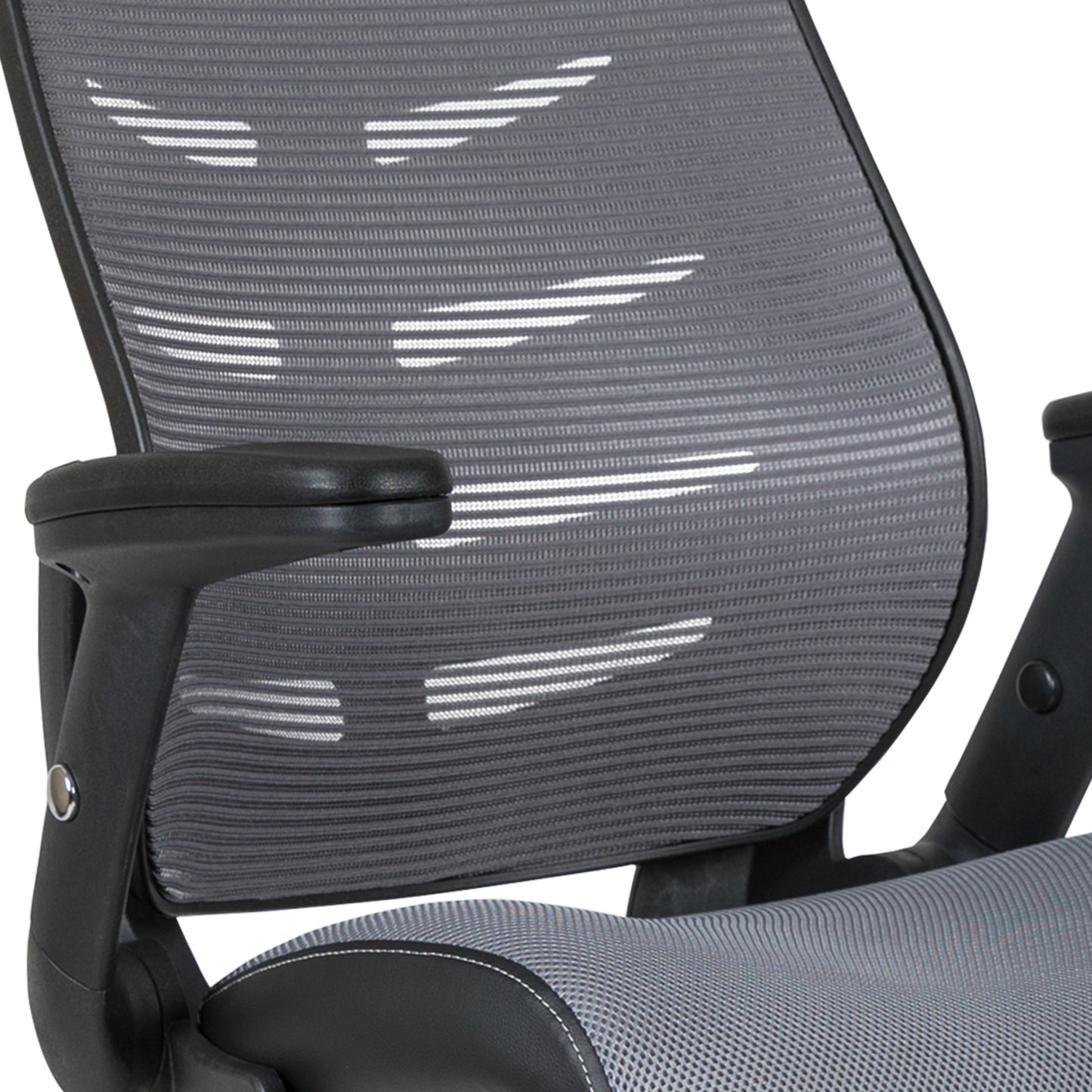 Kale High Back Dark Gray Mesh Spine-Back Ergonomic Drafting Chair with Adjustable Foot Ring and Adjustable Flip-Up Arms Dark Gray