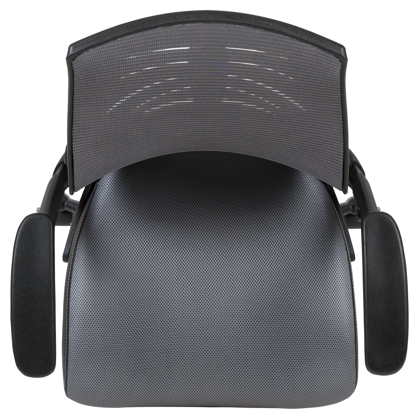 Kale High Back Dark Gray Mesh Spine-Back Ergonomic Drafting Chair with Adjustable Foot Ring and Adjustable Flip-Up Arms Dark Gray