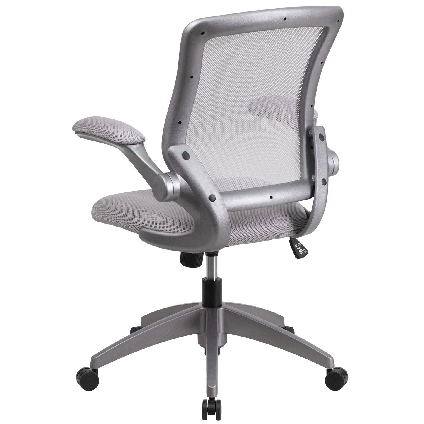 Kale Mid-Back Gray Mesh Swivel Ergonomic Task Office Chair with Gray Frame and Flip-Up Arms Gray
