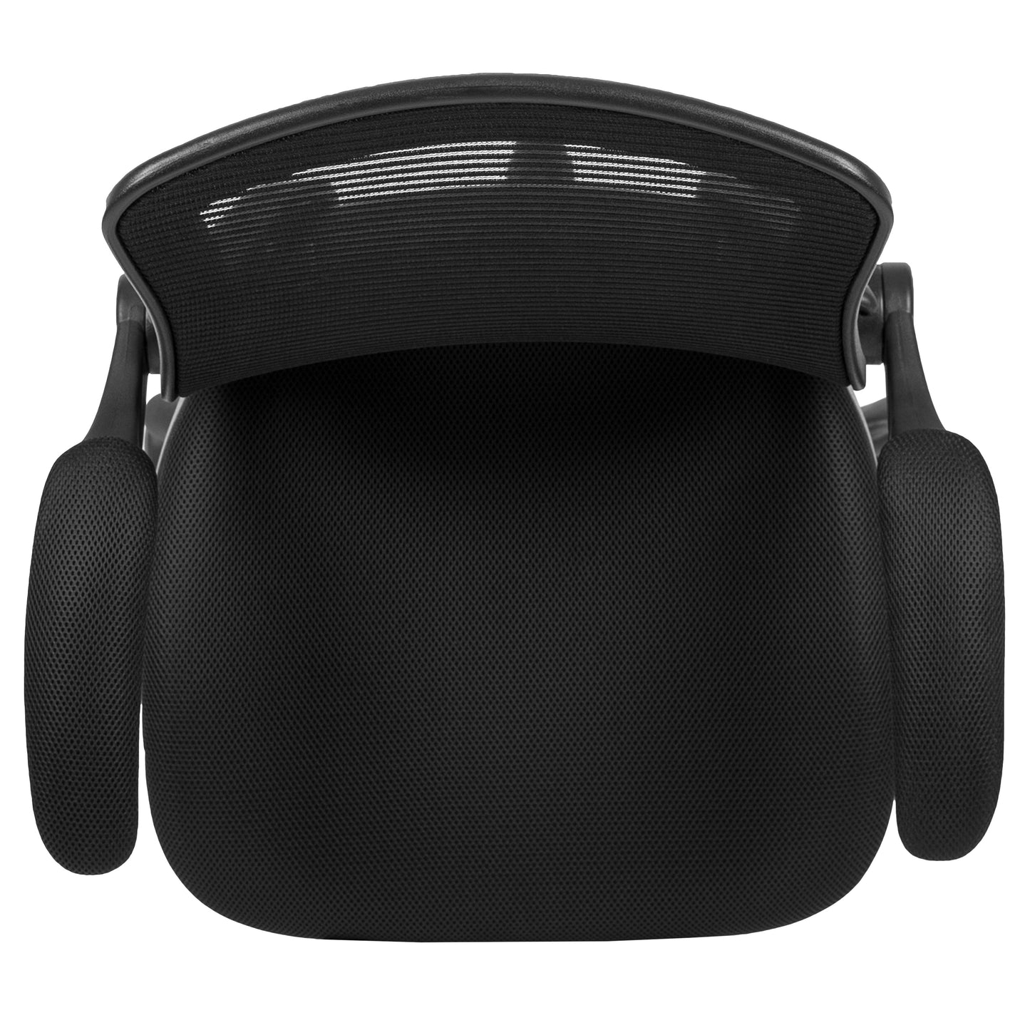 Kale Mid-Back Black Mesh Ergonomic Drafting Chair with Adjustable Foot Ring and Flip-Up Arms Black