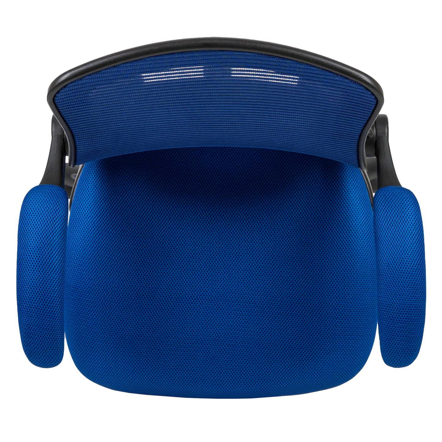 Kale Mid-Back Blue Mesh Ergonomic Drafting Chair with Adjustable Foot Ring and Flip-Up Arms Blue