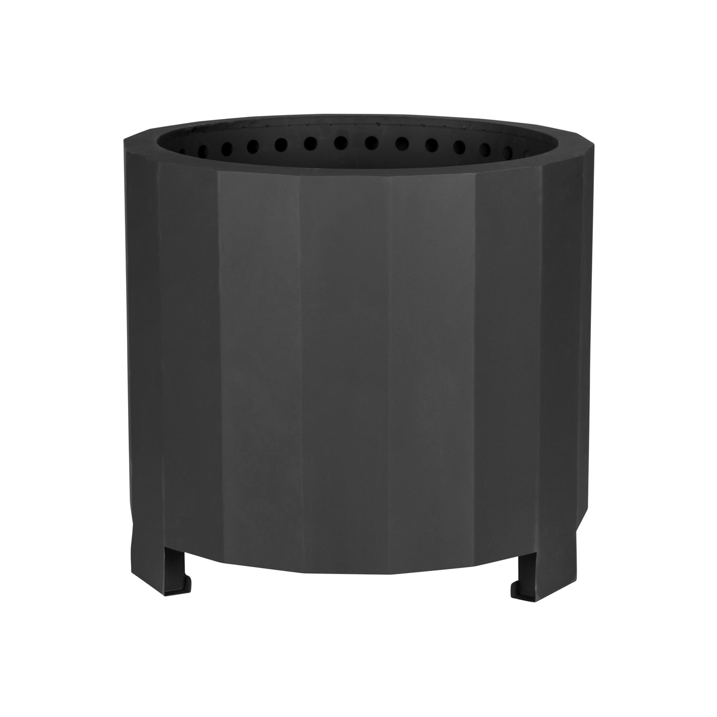 Titus Commercial Grade 19.5 inch Smokeless Outdoor Firepit, Natural Wood Burning Portable Fire Pit With Water-Resistant Cover, Black Black