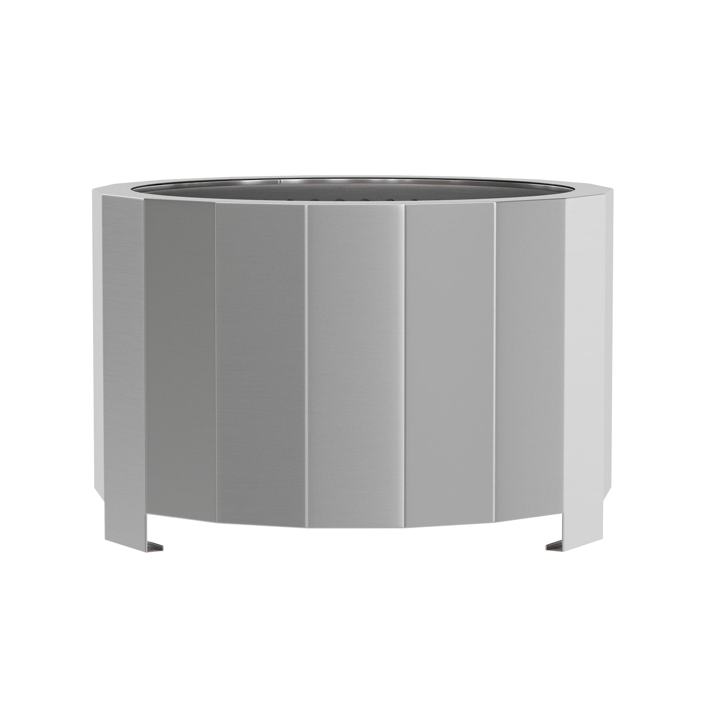 Titus Commercial Grade 27 inch Smokeless Outdoor Firepit, Natural Wood Burning Portable Fire Pit With Water-Resistant Cover, Stainless Steel Stainless Steel