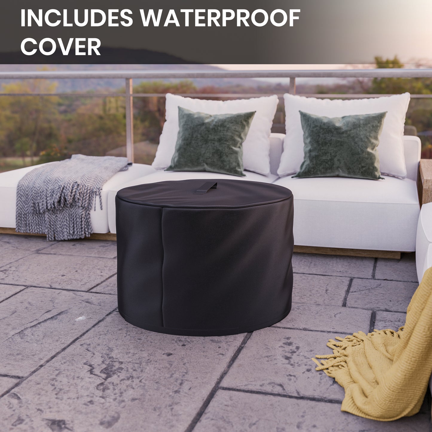 Titus Commercial Grade 27 inch Smokeless Outdoor Firepit, Natural Wood Burning Portable Fire Pit With Water-Resistant Cover, Stainless Steel Stainless Steel