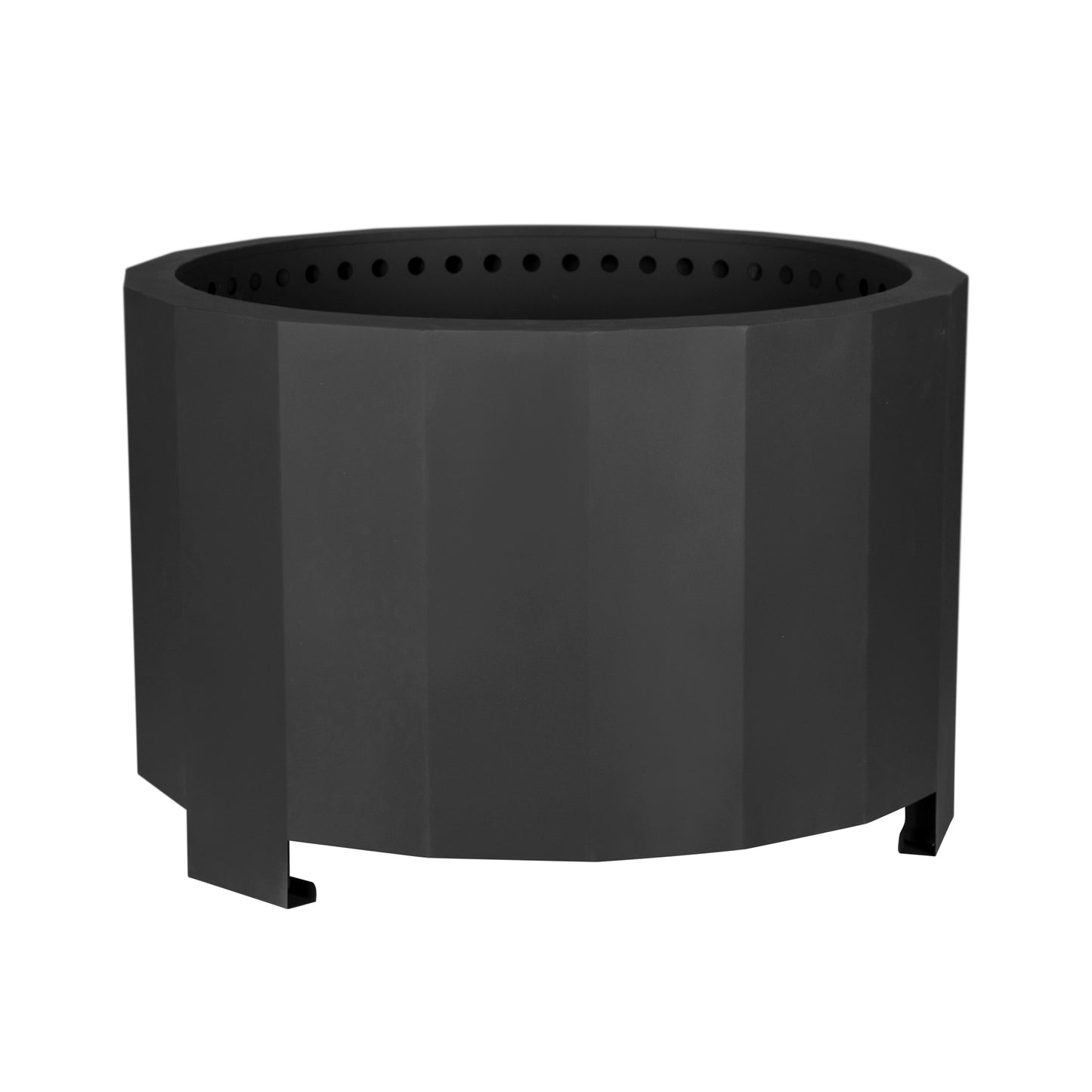 Titus Commercial Grade 27 inch Smokeless Outdoor Firepit, Natural Wood Burning Portable Fire Pit With Water-Resistant Cover, Black Black