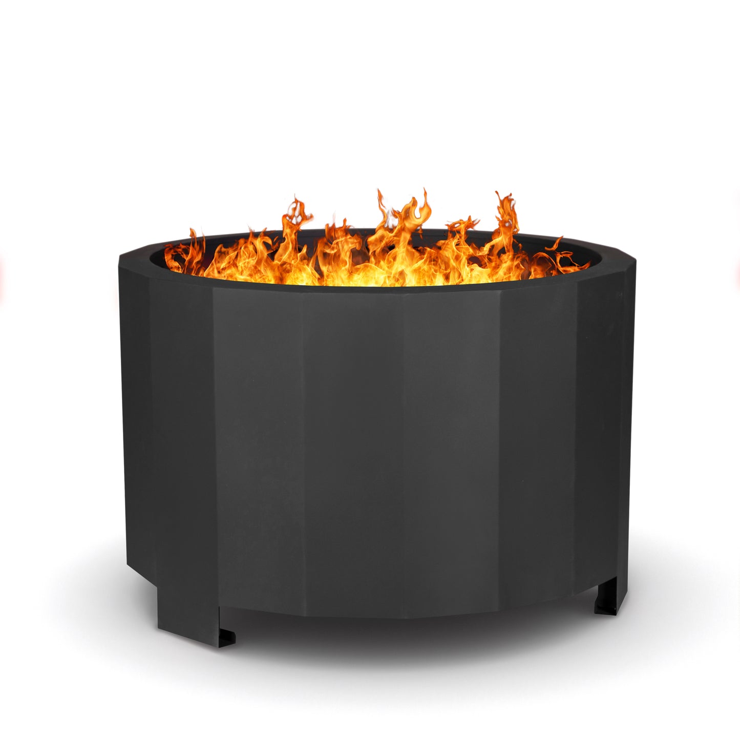 Titus Commercial Grade 27 inch Smokeless Outdoor Firepit, Natural Wood Burning Portable Fire Pit With Water-Resistant Cover, Black Black
