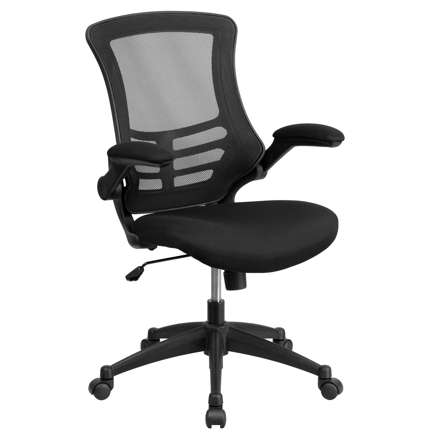 Stiles Work From Home Kit - Glass Desk with Keyboard Tray, Ergonomic Mesh Office Chair and Filing Cabinet with Lock & Side Handles Black