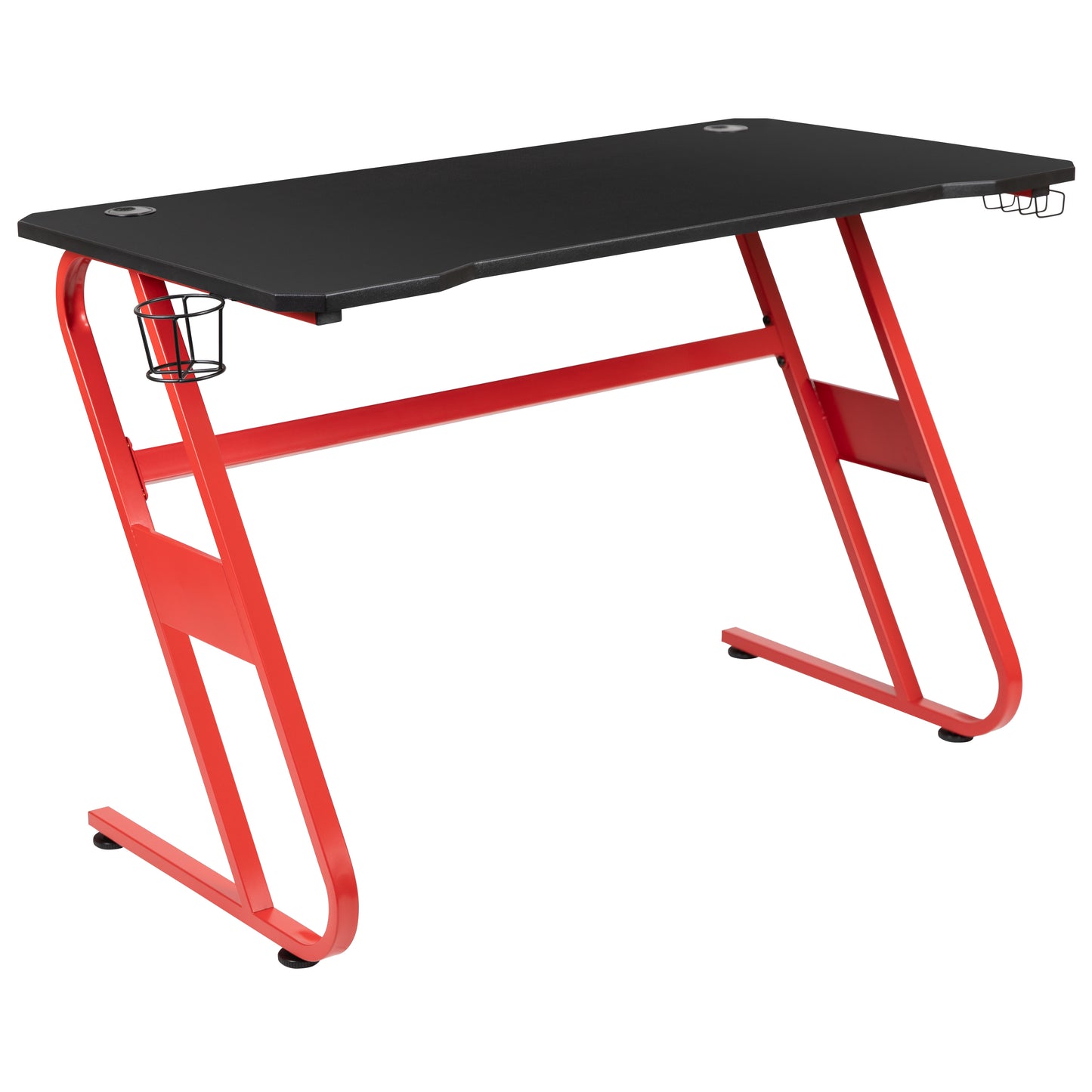 Optis Red Gaming Desk and Green/Black Racing Chair Set with Cup Holder and Headphone Hook Green