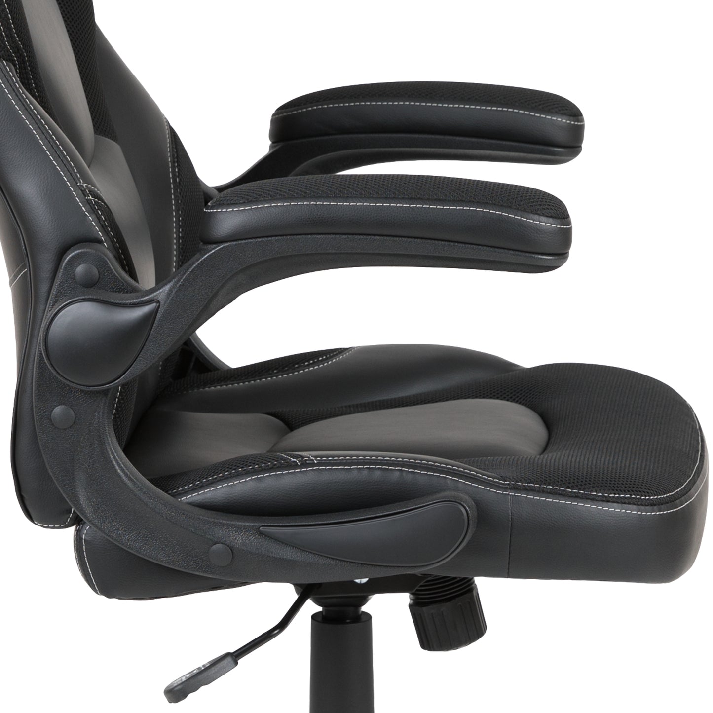 Optis Black Gaming Desk and Black Racing Chair Set with Cup Holder, Headphone Hook, and Monitor/Smartphone Stand Black