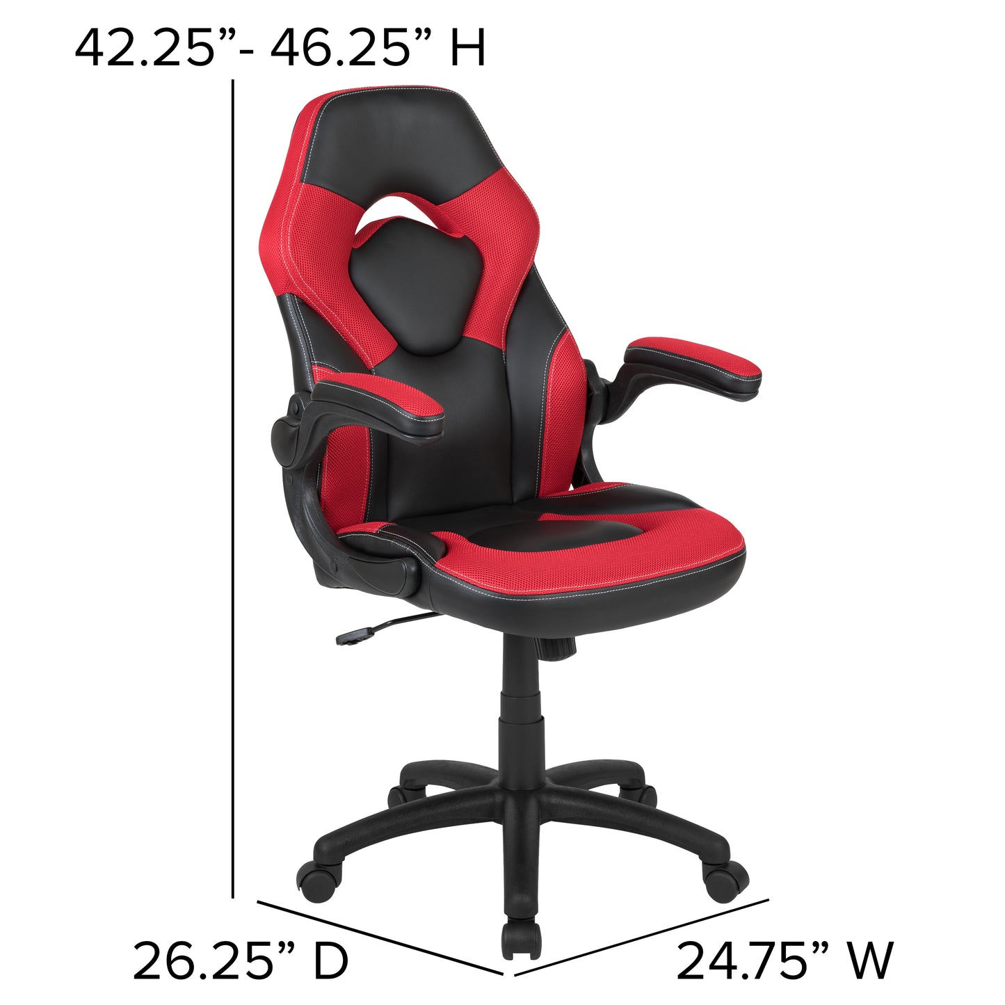 Optis Black Gaming Desk and Red/Black Racing Chair Set with Cup Holder, Headphone Hook, and Monitor/Smartphone Stand Red BLN-X10RSG1031-RD-GG