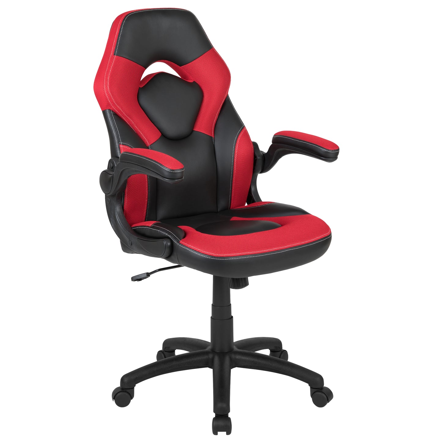 Optis Black Gaming Desk and Red/Black Racing Chair Set with Cup Holder, Headphone Hook, and Monitor/Smartphone Stand Red BLN-X10RSG1031-RD-GG