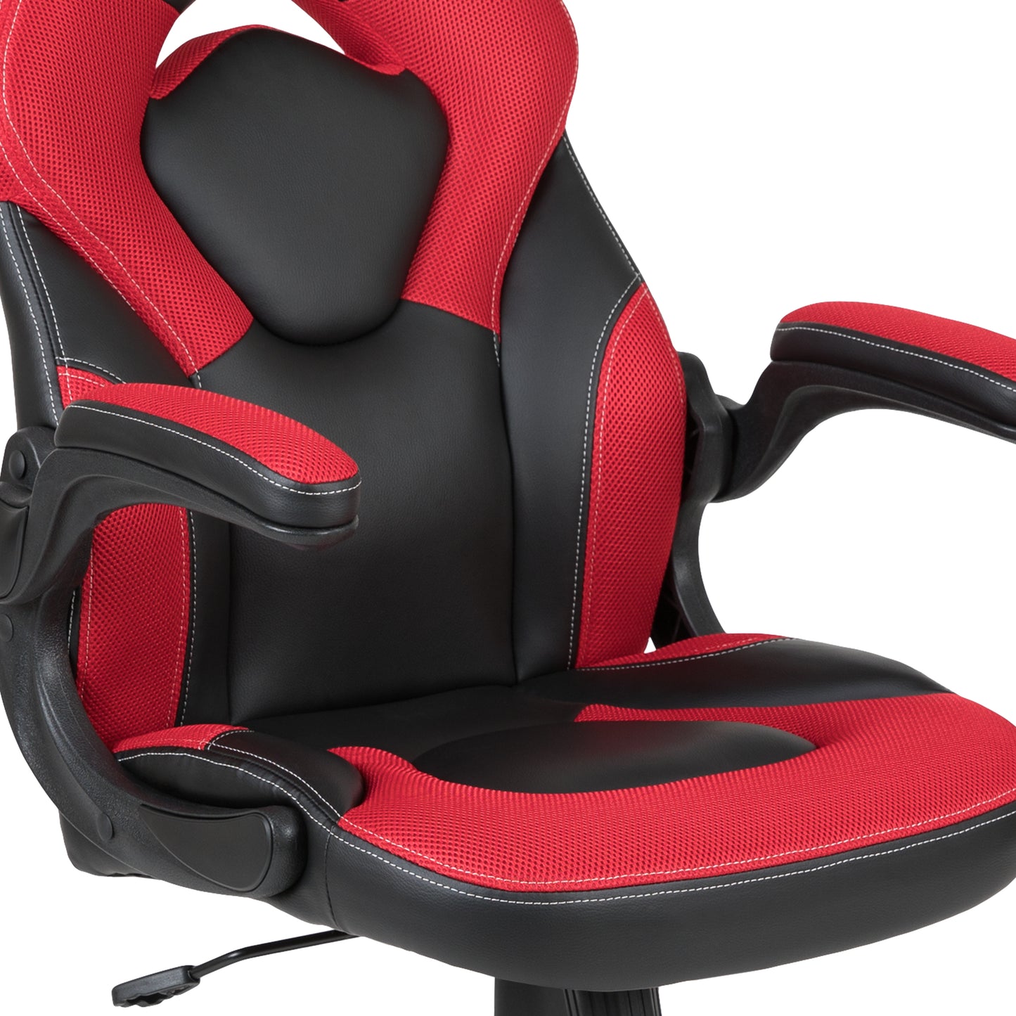 Optis Black Gaming Desk and Red/Black Racing Chair Set with Cup Holder, Headphone Hook, and Monitor/Smartphone Stand Red BLN-X10RSG1031-RD-GG