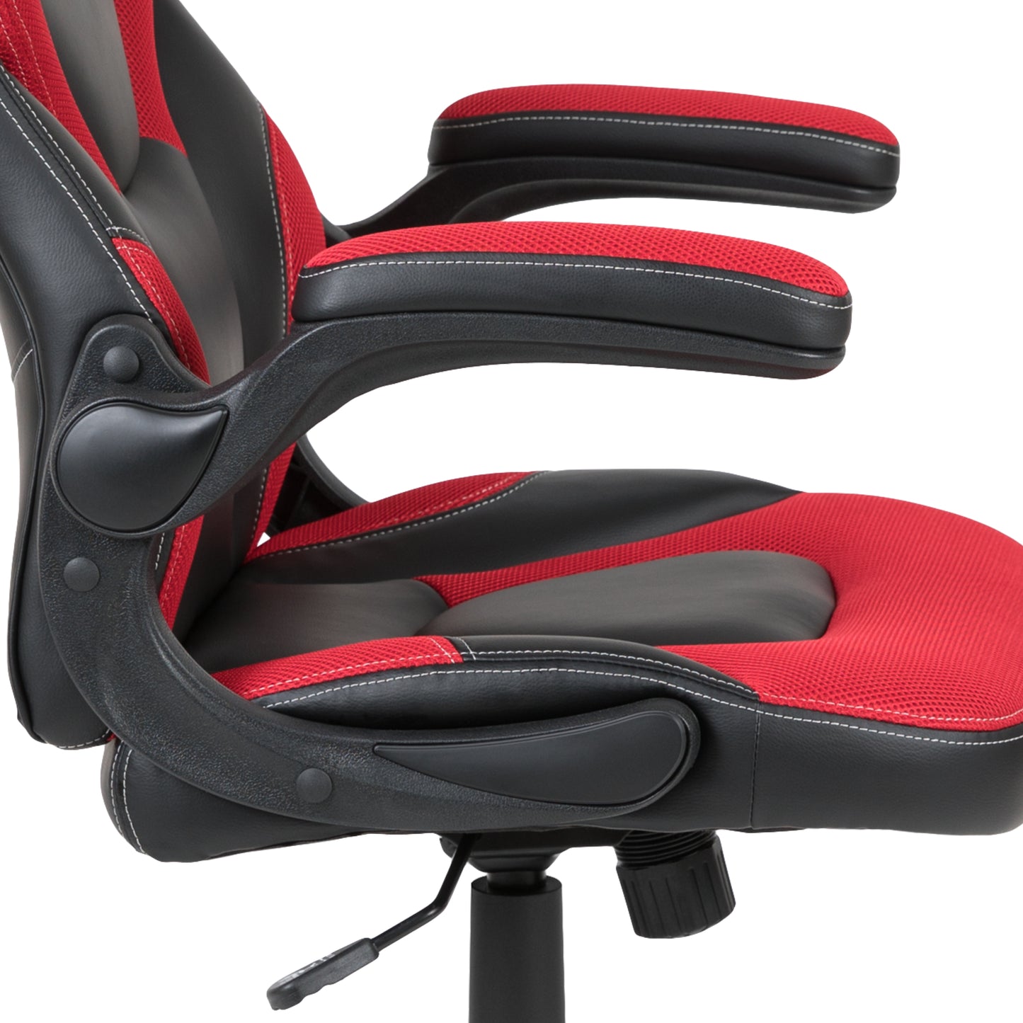 Optis Black Gaming Desk and Red/Black Racing Chair Set with Cup Holder, Headphone Hook, and Monitor/Smartphone Stand Red BLN-X10RSG1031-RD-GG