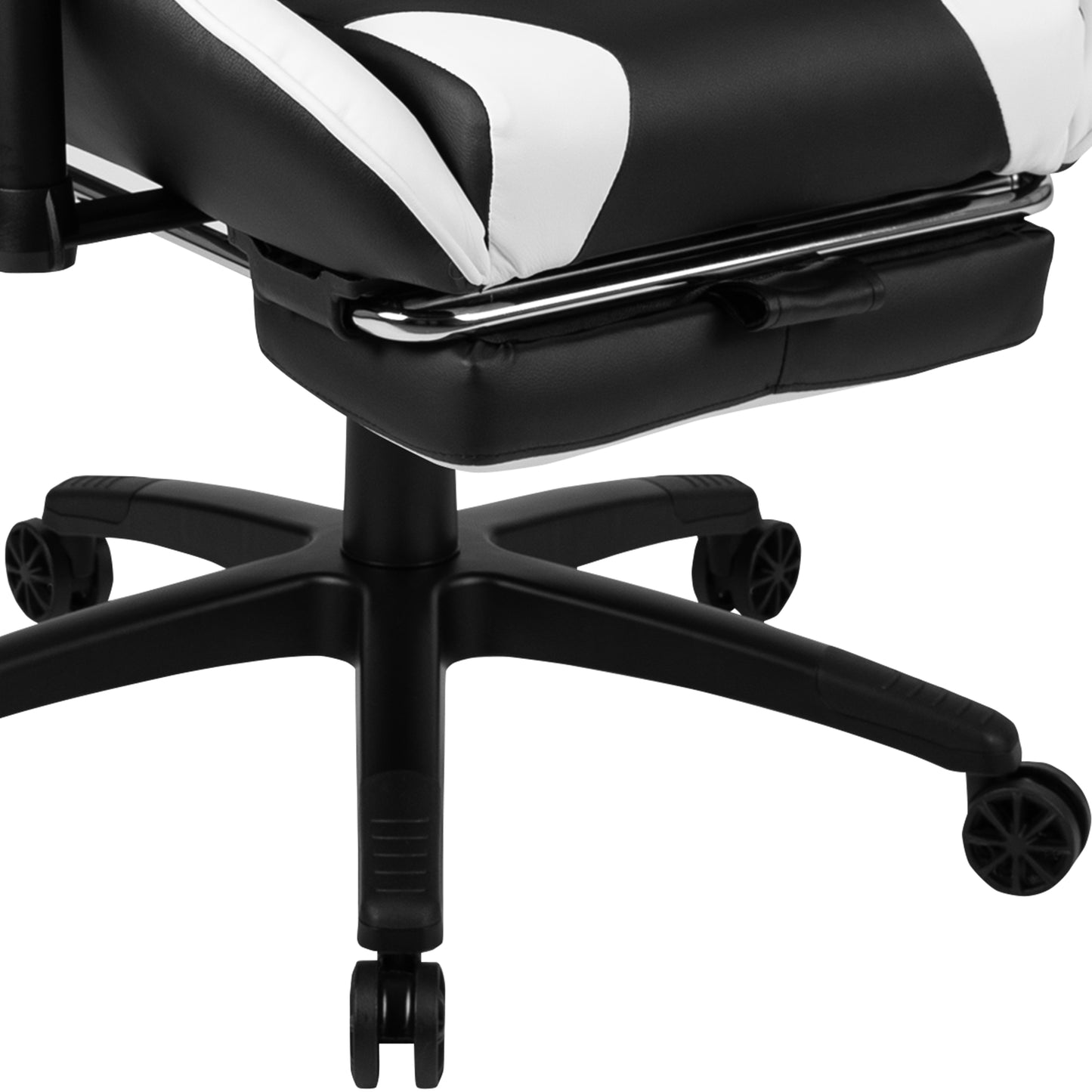 Optis Red Gaming Desk and Black Footrest Reclining Gaming Chair Set with Cup Holder and Headphone Hook Black