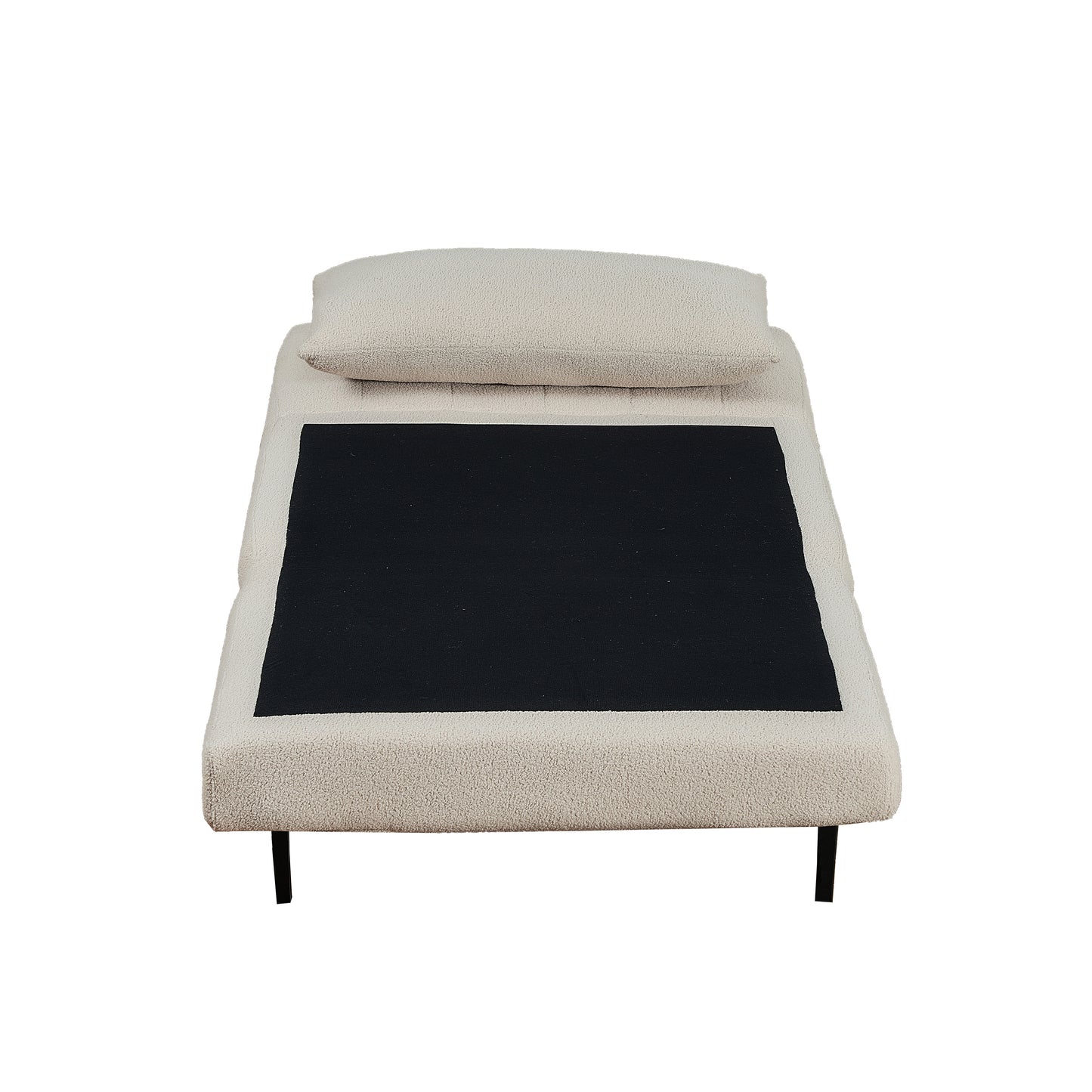 Shaw Convertible Tri-Fold Chair with Pillow - Multifunctional Adjustable Sleeper - Channel Stitching-Removable Legs - Cream Boucle Cream