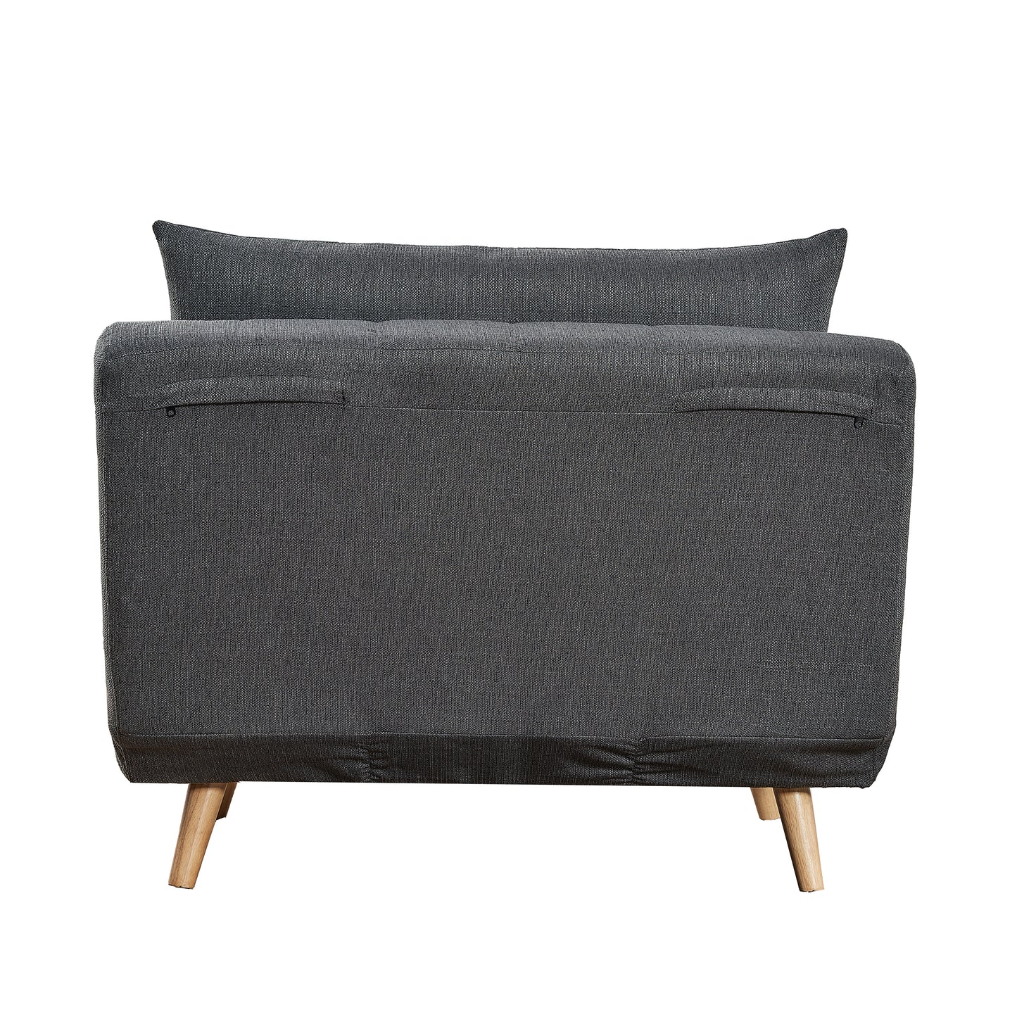 Shaw Convertible Tri-Fold Sleeper Chair with Pillow, Multifunctional Adjustable Sleeper with Channel Stitching and Hideaway Legs in Dark Gray Dark Gray