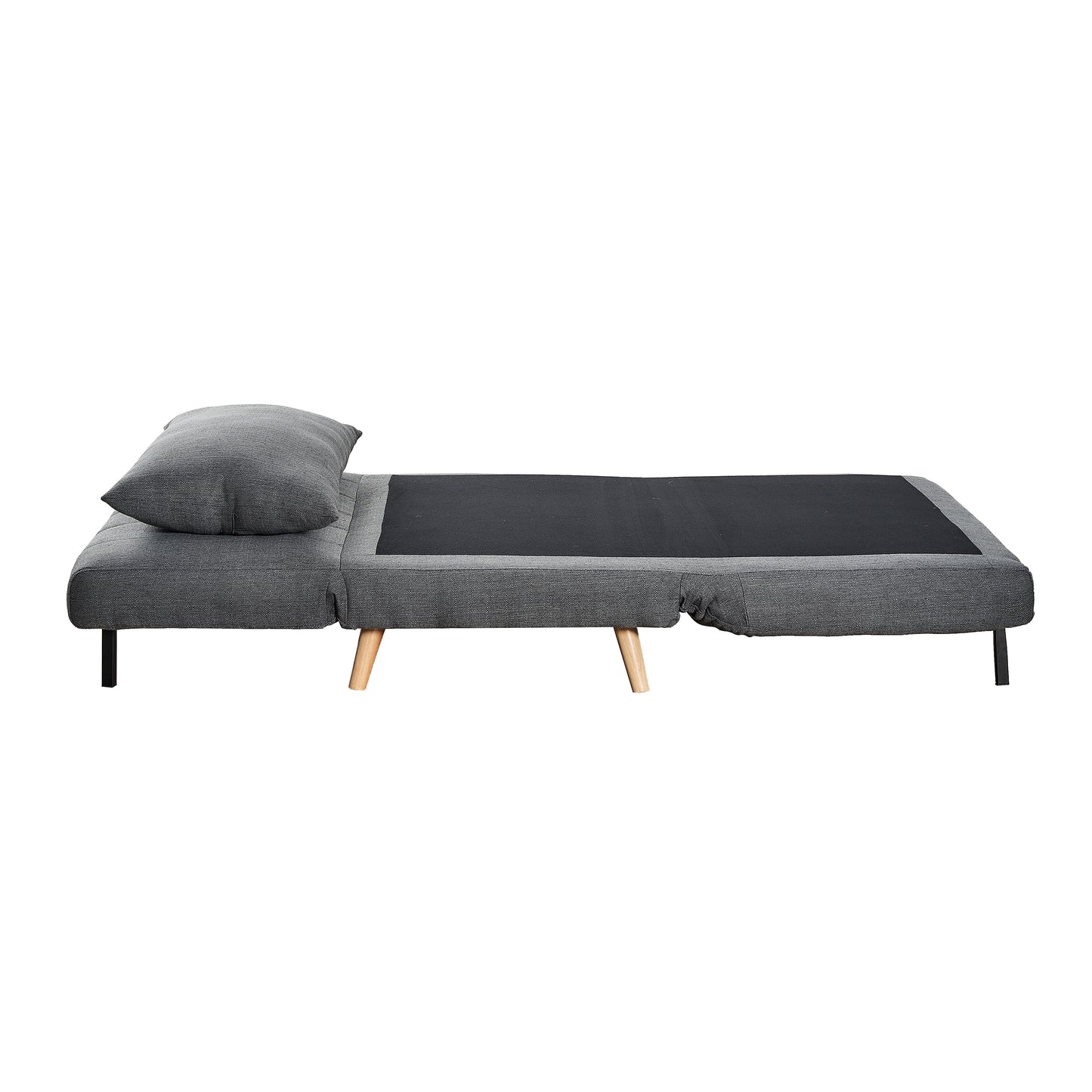 Shaw Convertible Tri-Fold Sleeper Chair with Pillow, Multifunctional Adjustable Sleeper with Channel Stitching and Hideaway Legs in Dark Gray Dark Gray