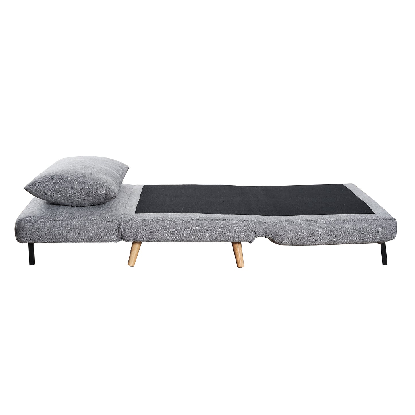 Shaw Convertible Tri-Fold Sleeper Chair with Pillow, Multifunctional Adjustable Sleeper with Channel Stitching and Hideaway Legs in Light Gray Light Gray