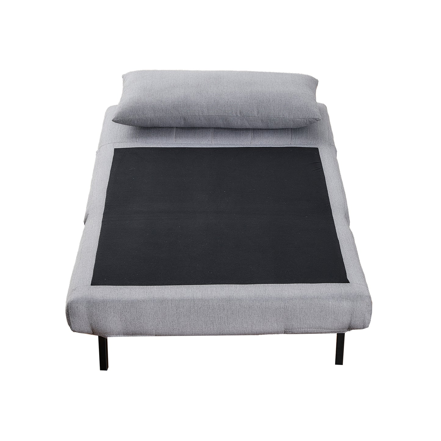 Shaw Convertible Tri-Fold Sleeper Chair with Pillow, Multifunctional Adjustable Sleeper with Channel Stitching and Hideaway Legs in Light Gray Light Gray