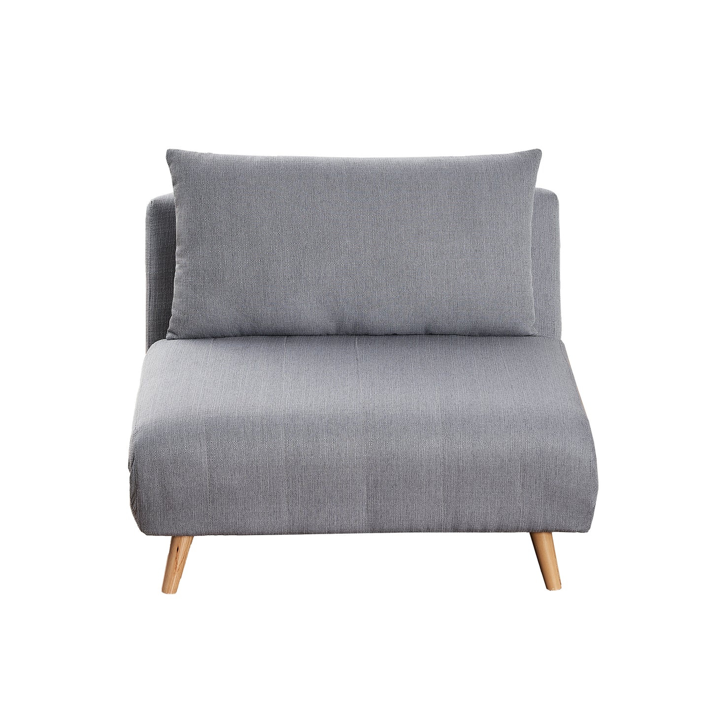 Shaw Convertible Tri-Fold Sleeper Chair with Pillow, Multifunctional Adjustable Sleeper with Channel Stitching and Hideaway Legs in Light Gray Light Gray