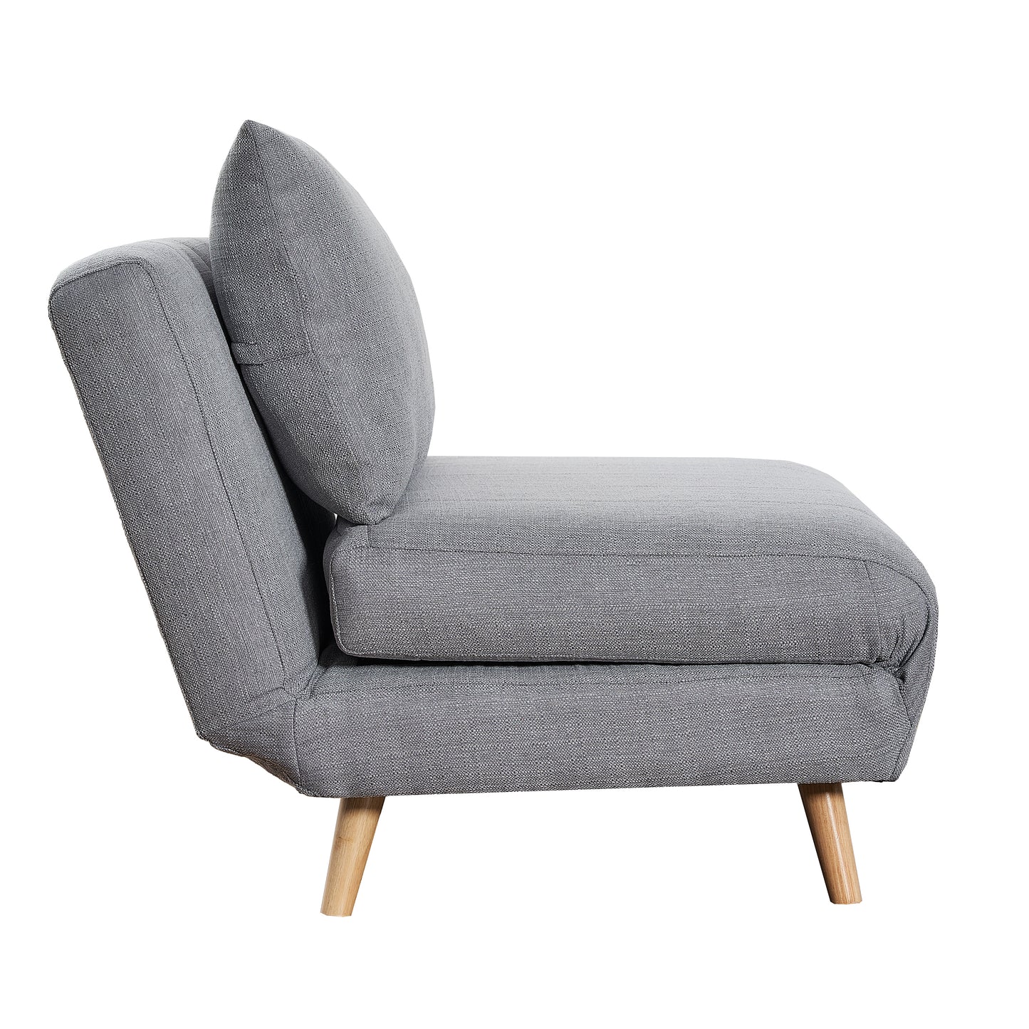 Shaw Convertible Tri-Fold Sleeper Chair with Pillow, Multifunctional Adjustable Sleeper with Channel Stitching and Hideaway Legs in Light Gray Light Gray