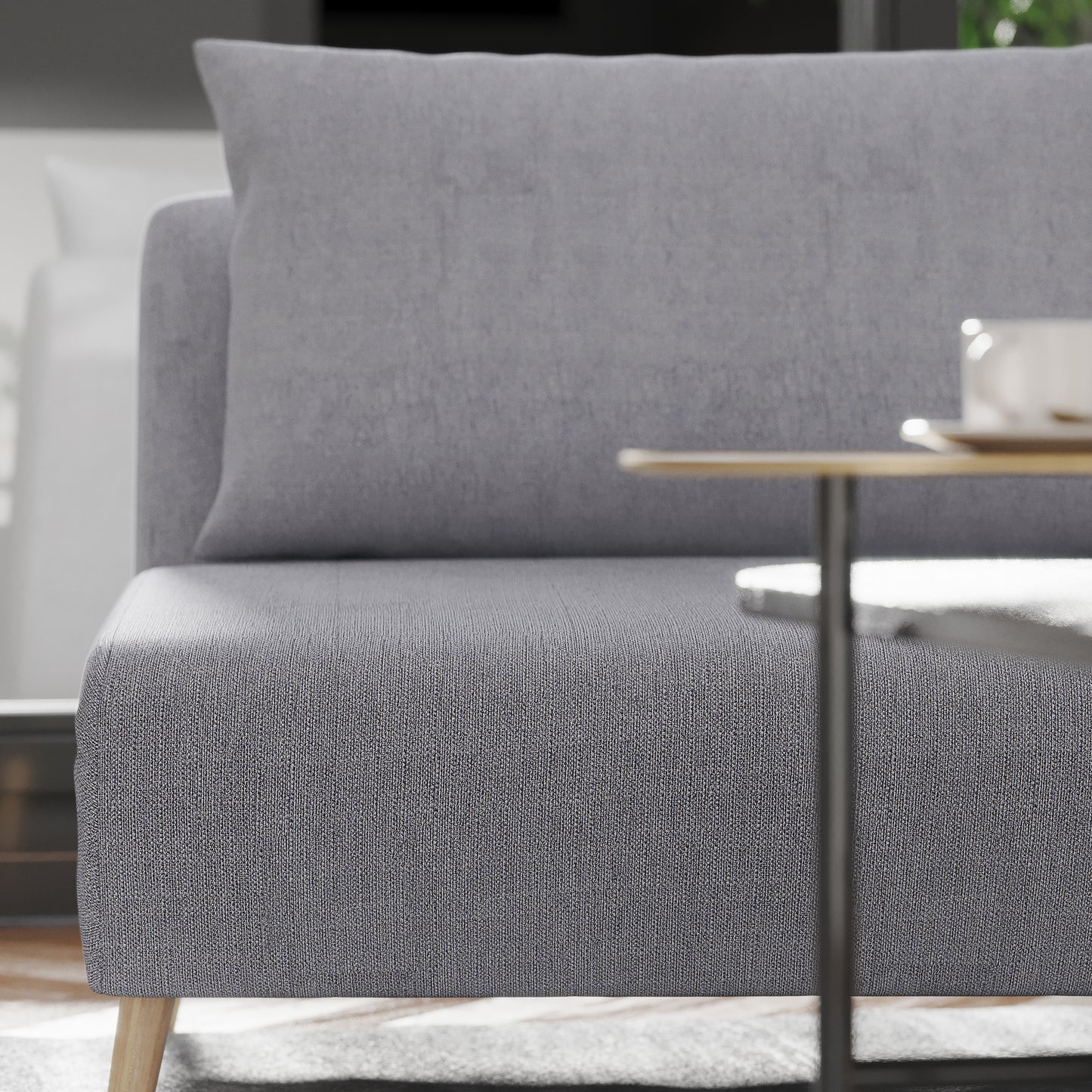 Shaw Convertible Tri-Fold Sleeper Chair with Pillow, Multifunctional Adjustable Sleeper with Channel Stitching and Hideaway Legs in Light Gray Light Gray