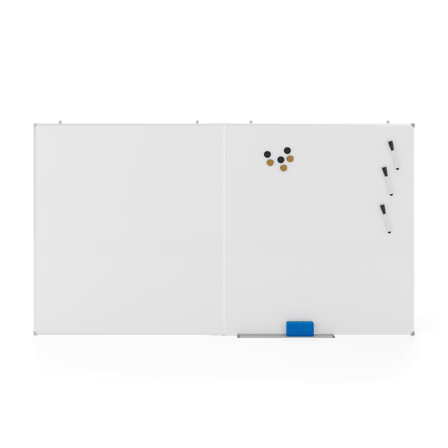 HERCULES Commercial 72" x 40" Whiteboard, Aluminum Magnetic Dry Erase Board with Wall Mount, Marker Tray, Eraser, 3 Markers, 6 Magnets White