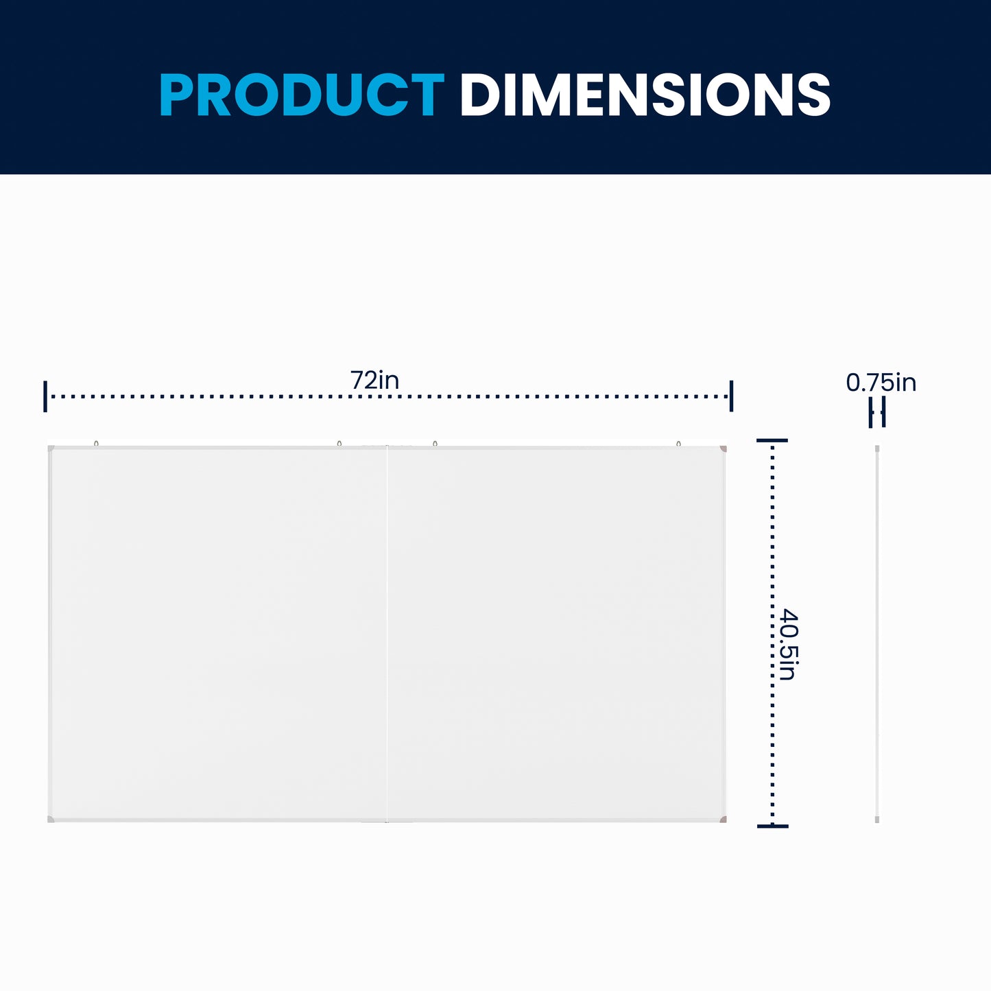 HERCULES Commercial 72" x 40" Whiteboard, Aluminum Magnetic Dry Erase Board with Wall Mount, Marker Tray, Eraser, 3 Markers, 6 Magnets White