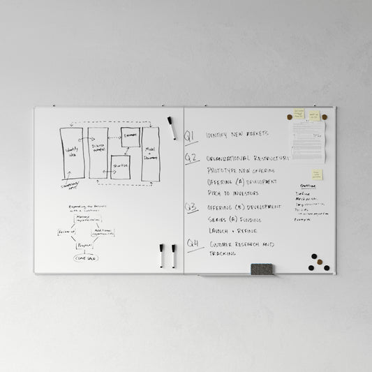HERCULES Commercial 72" x 40" Whiteboard, Aluminum Magnetic Dry Erase Board with Wall Mount, Marker Tray, Eraser, 3 Markers, 6 Magnets White