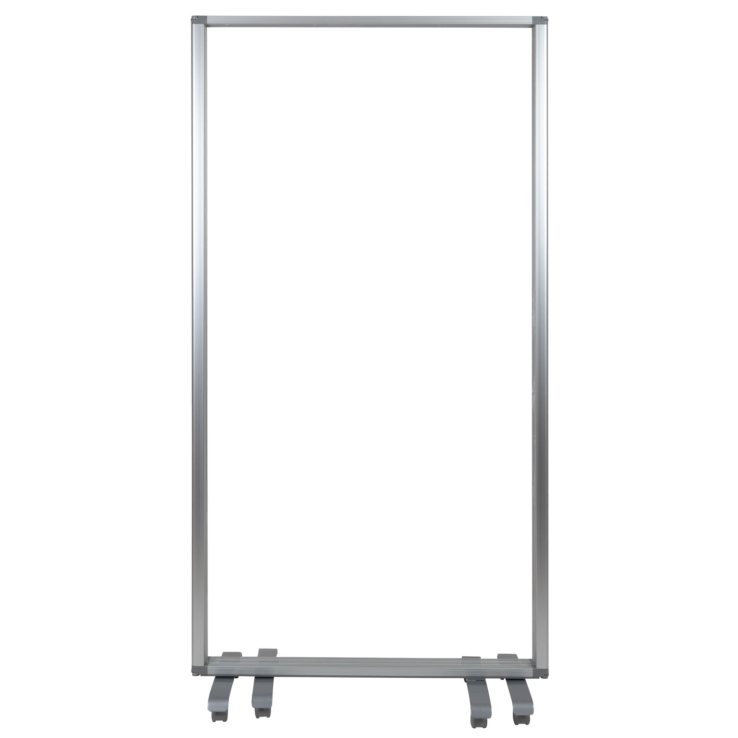 Raisley Transparent Acrylic Mobile Partition with Lockable Casters, 72"H x 36"L (3 Sections Included) Clear