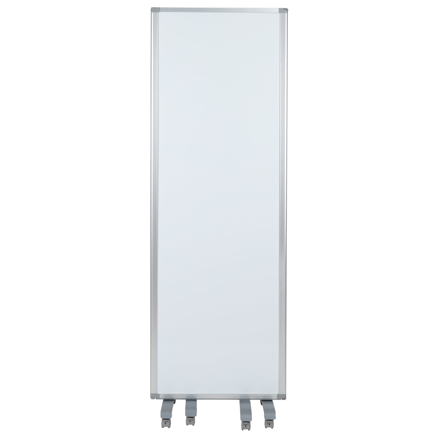 Raisley Mobile Magnetic Whiteboard Partition with Lockable Casters, 72"H x 24"W (3 sections included) White