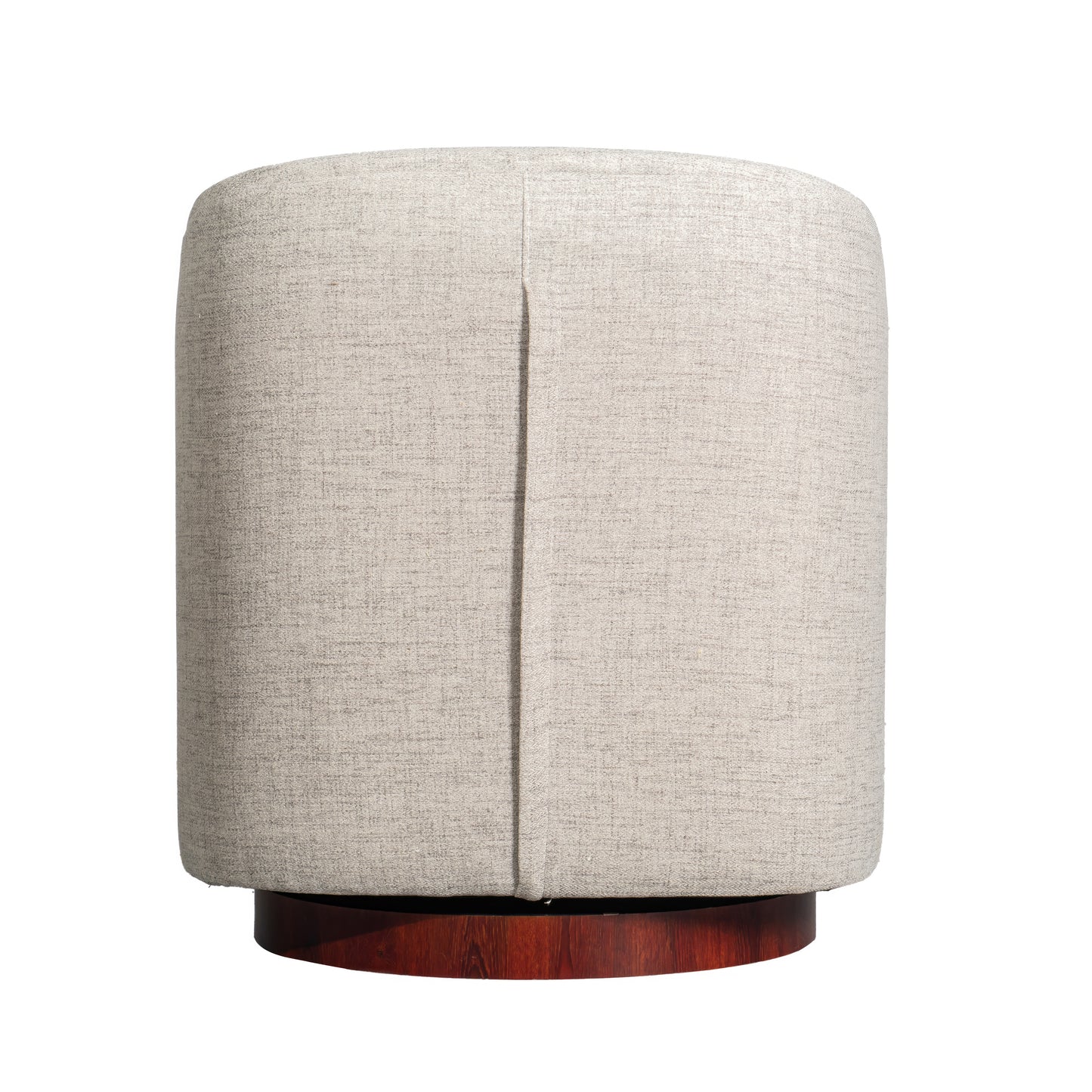 Dean Club Style Commercial Barrel Accent Armchair with 360 Degree Swivel Metal Base and Sloped Armrests in Cream Fabric Upholstery Cream