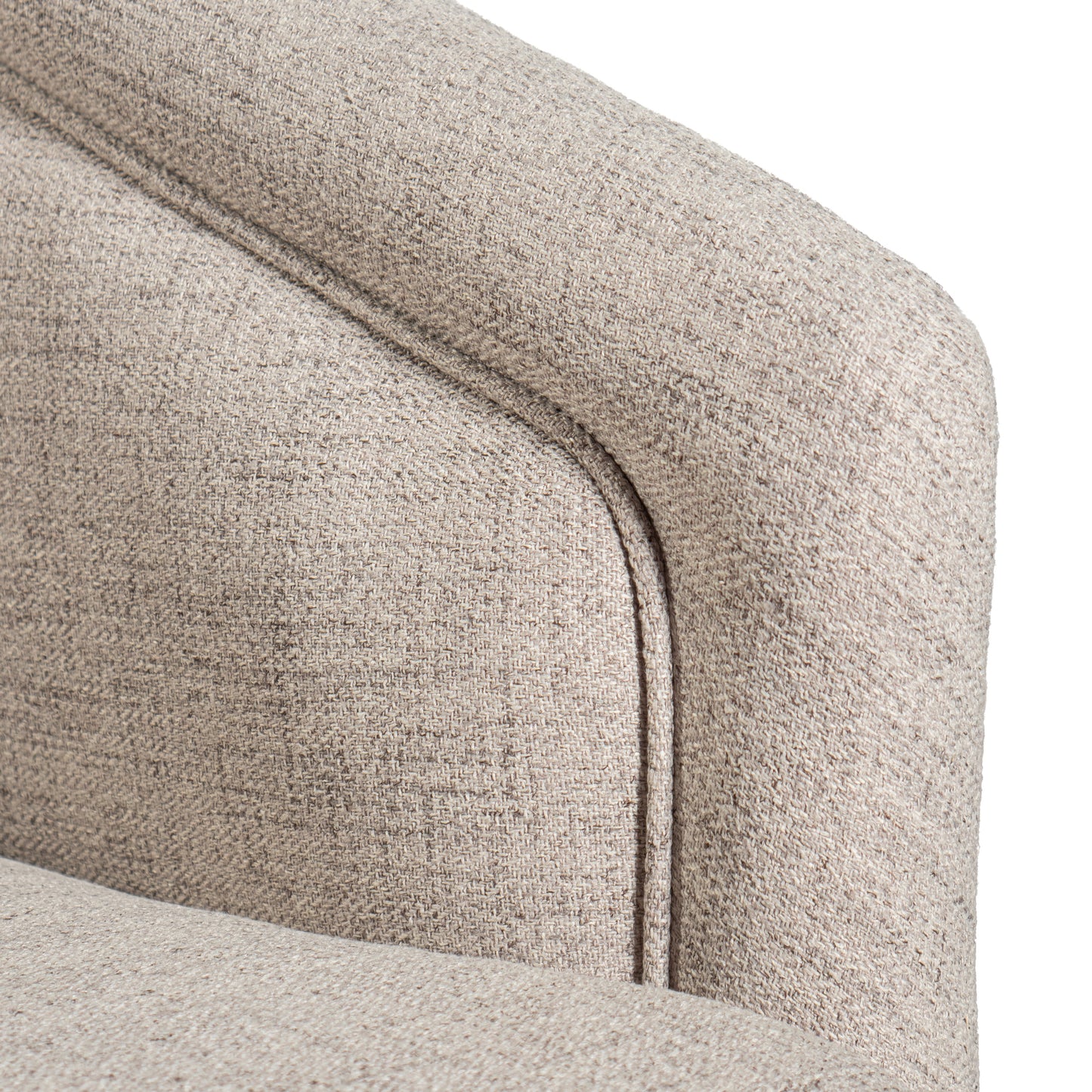 Dean Club Style Commercial Barrel Accent Armchair with 360 Degree Swivel Metal Base and Sloped Armrests in Cream Fabric Upholstery Cream