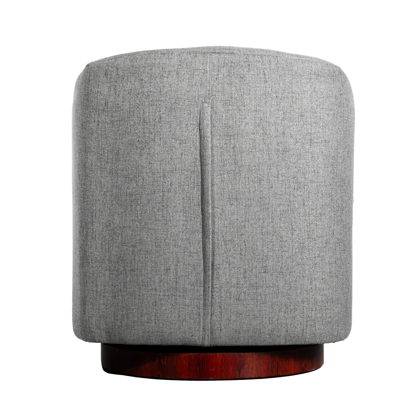 Dean Club Style Commercial Barrel Accent Armchair with 360 Degree Swivel Metal Base and Sloped Armrests in Gray Fabric Upholstery Gray