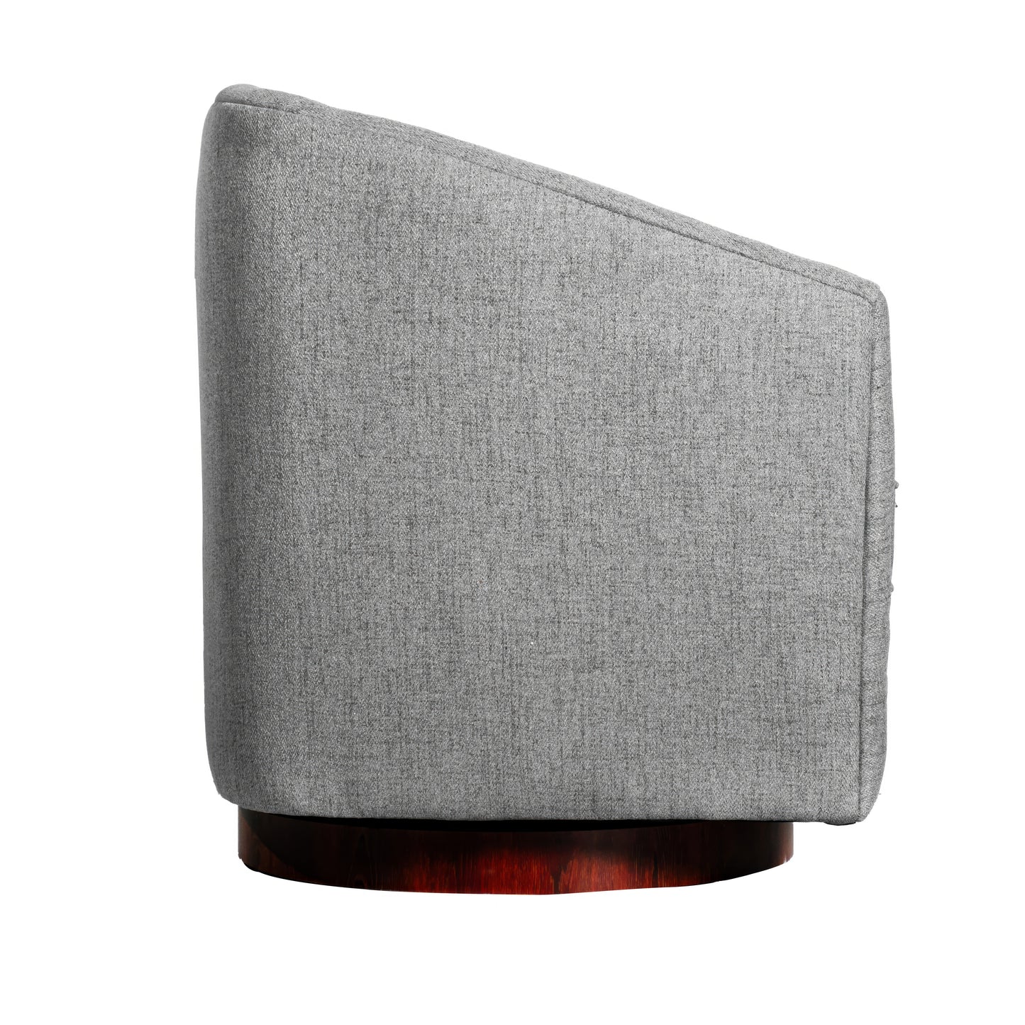Dean Club Style Commercial Barrel Accent Armchair with 360 Degree Swivel Metal Base and Sloped Armrests in Gray Fabric Upholstery Gray