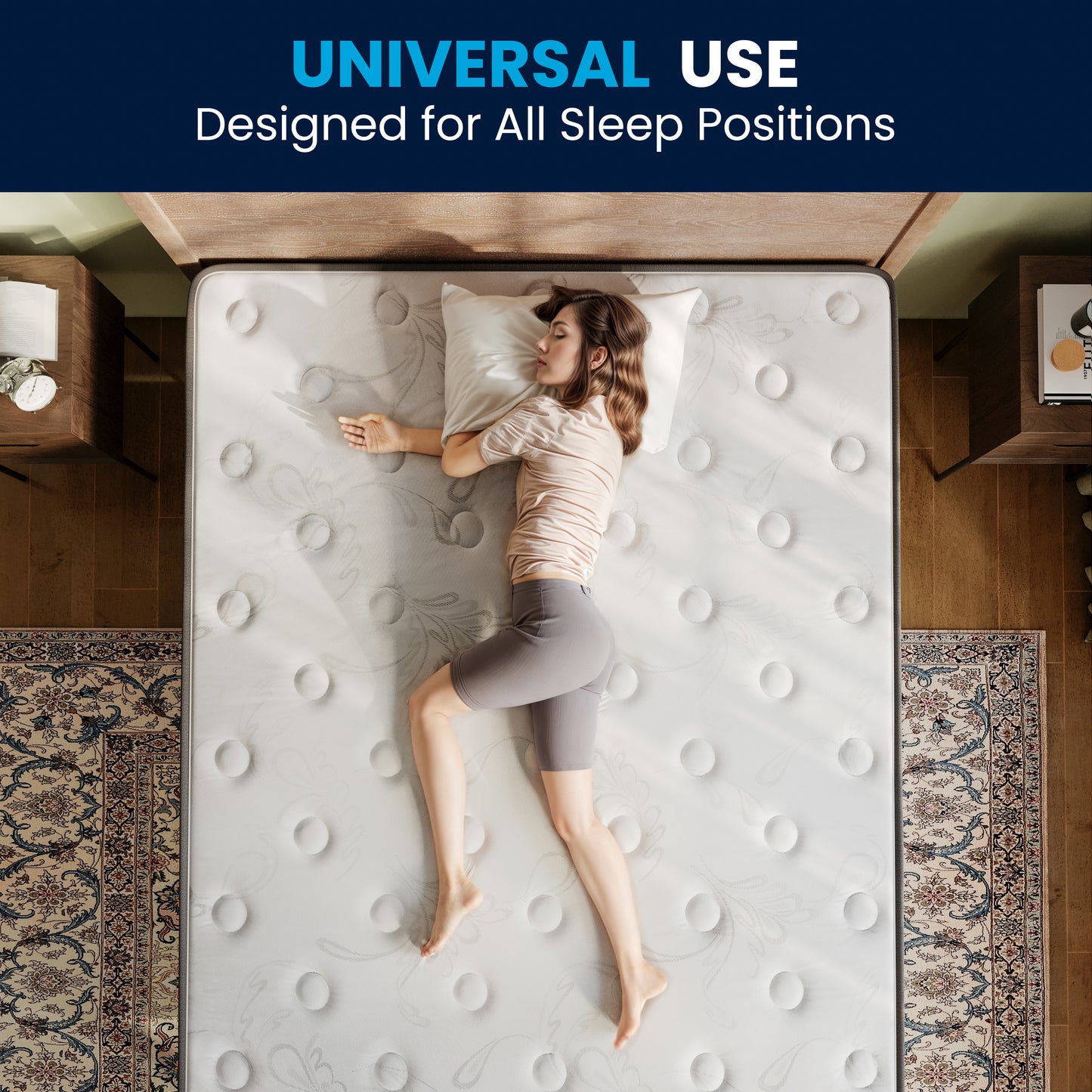 Dream Cooling Gel 12 Inch CertiPUR-US Certified Foam and Pocket Spring Hybrid Mattress, Twin Mattress in a Box White/Black