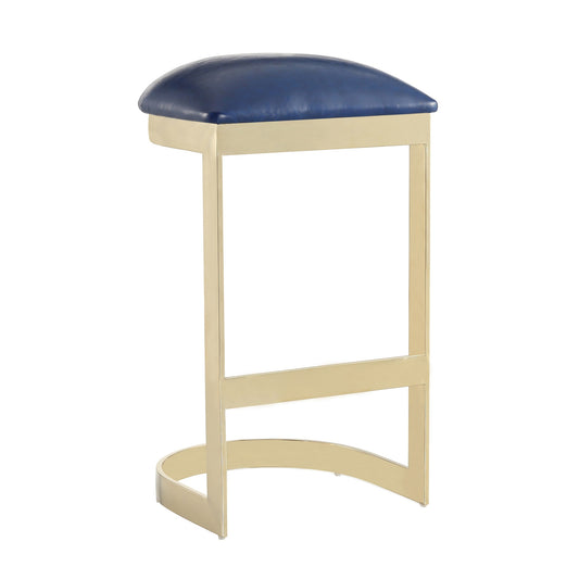 Aura Modern Metal Upholstered Barstool in Blue BS006-BL
