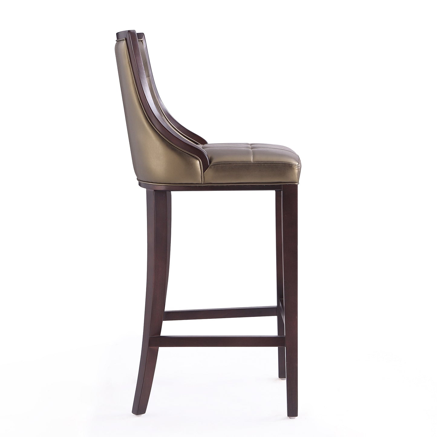 Manhattan Comfort Fifth Avenue Wood and Faux Leather Counter Height Bar Stool