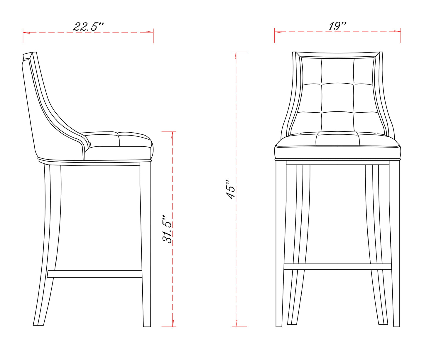 Manhattan Comfort Fifth Avenue Faux Leather Barstool in Pebble Grey BS007-PE